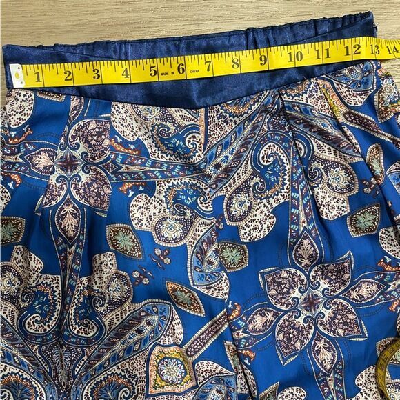 Elevenses Anthropologie Blue Paisley Wide-Leg‎ Palazzo Pants Size XS - Picture 9 of 15